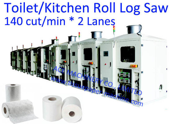 Double Lanes Logsaw Tissue Paper Cutting Machine