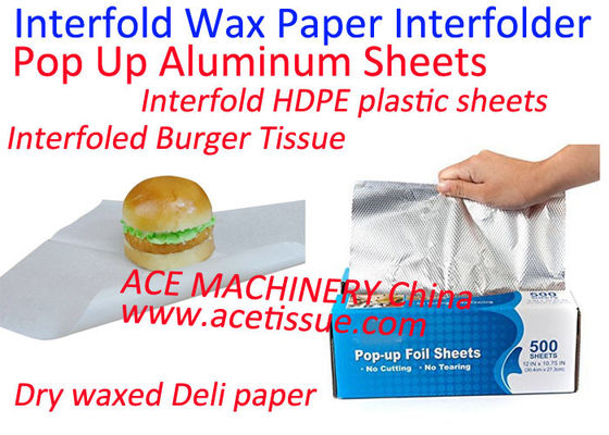 Automatic Interfolded Aluminum Foil Sheets Interfolder Machine For Burger Tissue