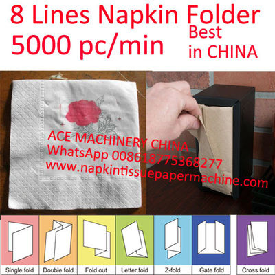 Taiwan Design High Speed Napkin Production Machine With 4 Channels 5000 Sheet/Min