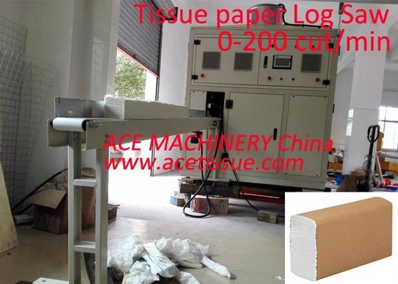 Máquina automática da serra do log do servocontrol para o lenço de papel do guardanapo de Interfold