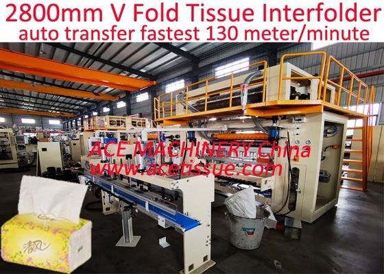 Velocidade 130 M/min Máquina de papel de tecido facial de 3000 mm com sistema de transferência totalmente automático