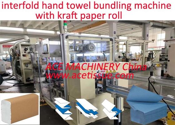 Máquina automática completa Z Fold Paper Towel Sleeve Bundle Machine com rolo de papel