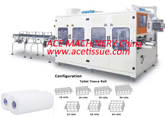 Máquina de embalagem de papel higiénico de papel higiénico para papel higiénico pequeno por 4 6 9 12 Dimensão da máquina L7500*W1850*H2200 mm