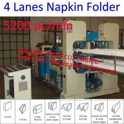 5200 máquina da produção do guardanapo da máquina 330x330mm da fabricação de Min Four Lines Automatic Napkin do PC