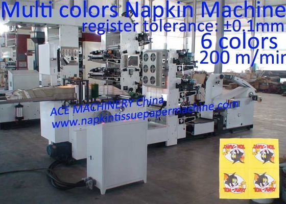 Máquina imprimindo de papel do guardanapo para a venda com seis impressões de cores de China