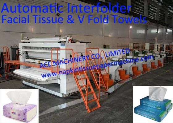 Linha de produção facial totalmente automático de alta velocidade do lenço de papel com auto transferência