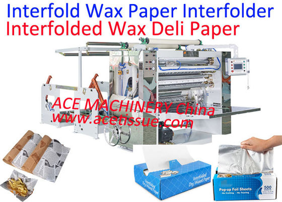 Máquina automática de Interfolding do papel de cera para o supermercado fino de papel & o papel de cozimento